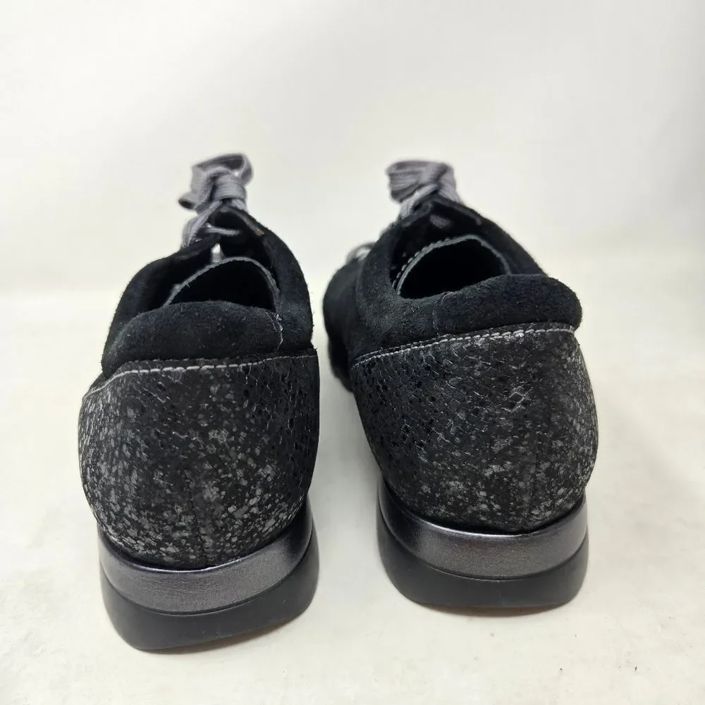 MUNRO Kellee Stylish Black Parent Scale Women's Sneaker‎ Shoes 5W
